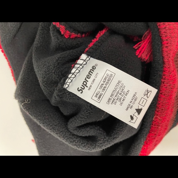 Supreme Hat NYC Rare Red Black Winter Beanie - Picture 4 of 4